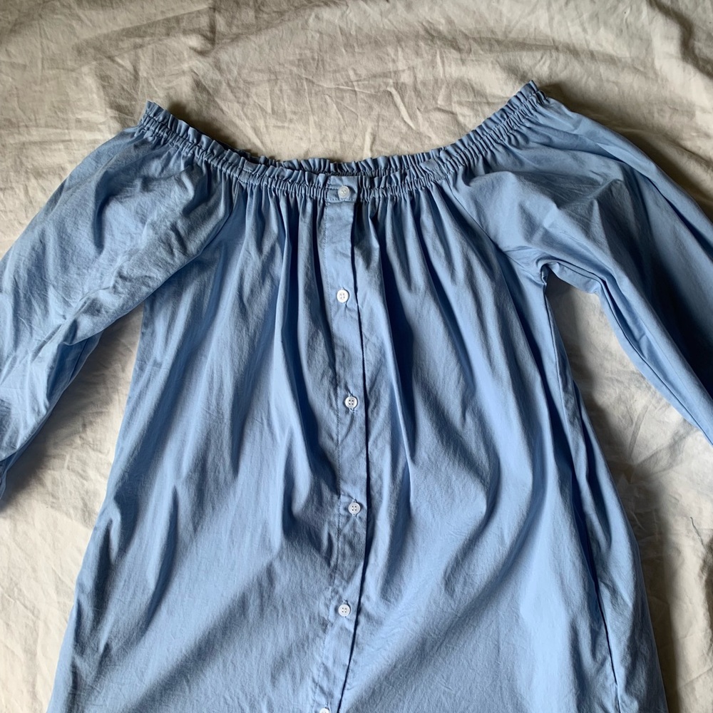 NEW BOBEAU OFF SHOULDER  button SHIRT DRESS SMALL